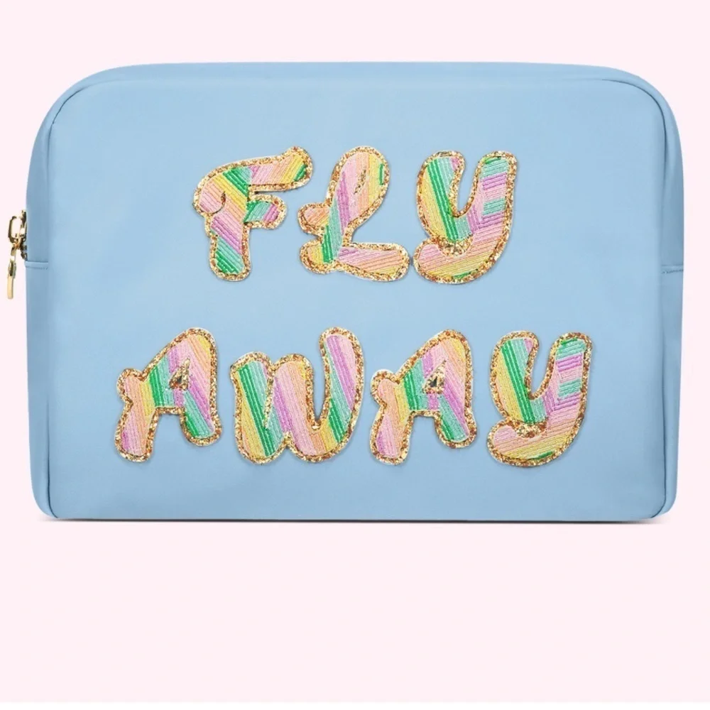 NWT Stoney Clover Lane Fly Away Large Pouch Periwinkle Blue